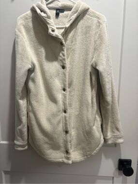 Volcom Cream Hooded Teddy Snap Jacket